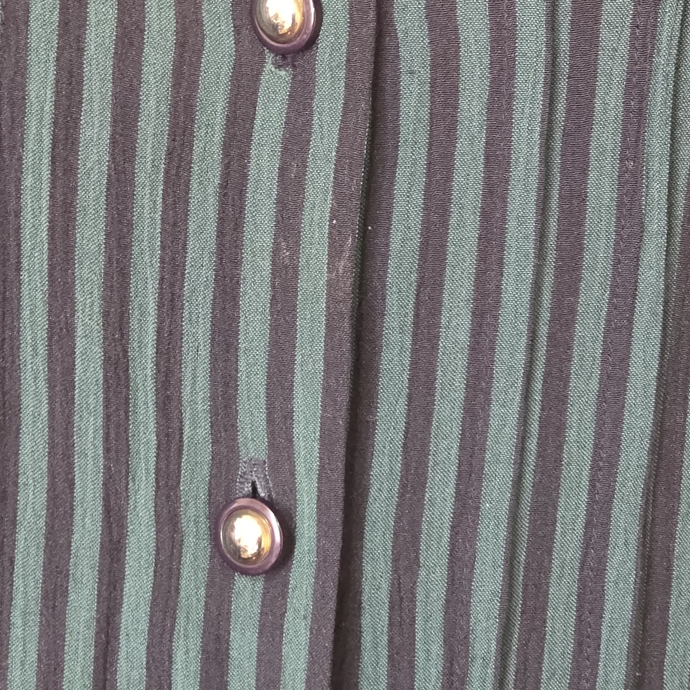 Sleeveless Button-Front Midi Dress in Teal Stripe - Picture 3 of 7
